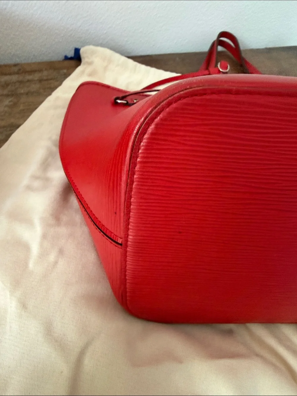 Louis Vuitton Red Epi Leather Hobo Tote